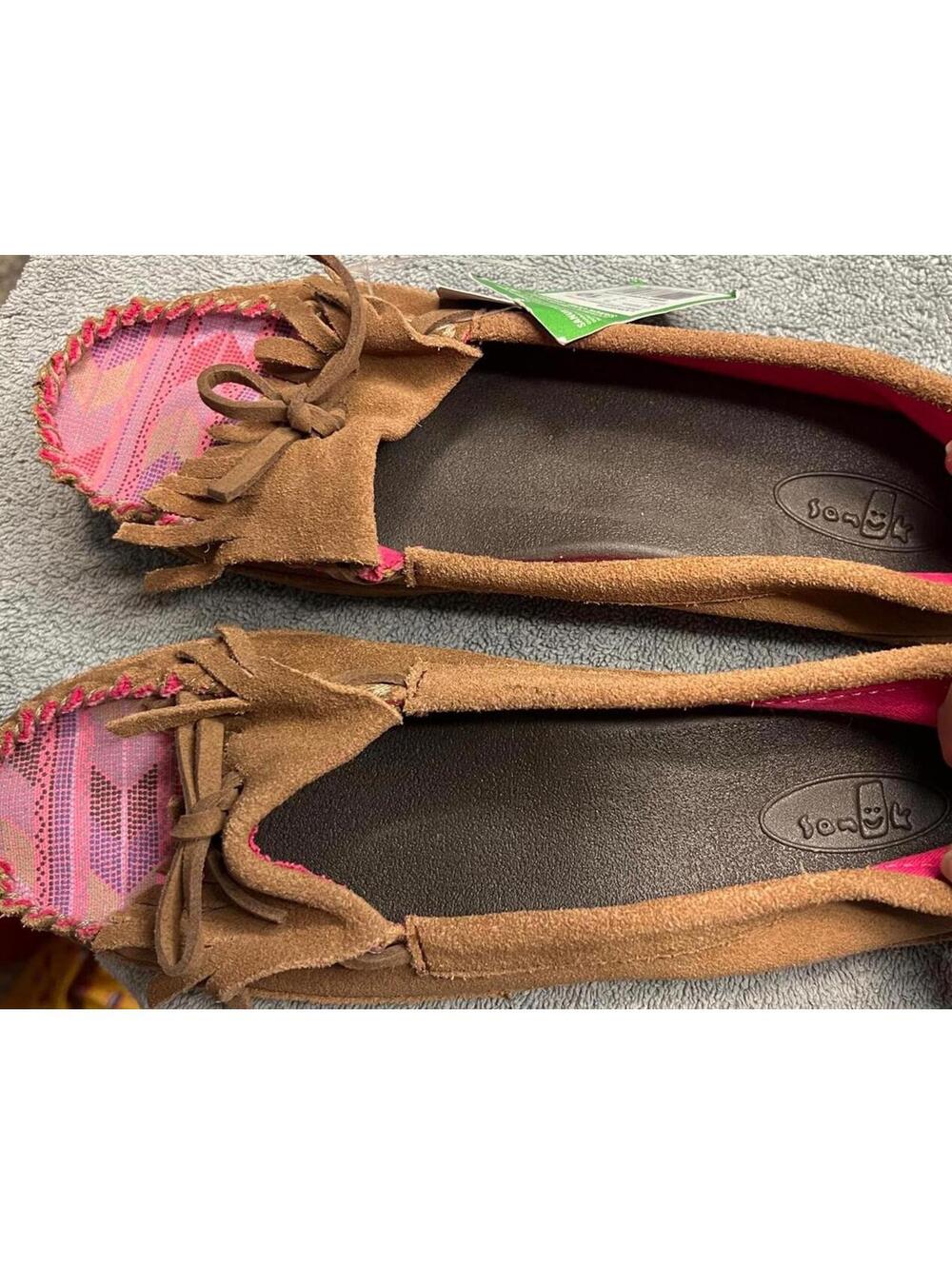 NWT Sanuk Lafayette Suede Slip-Ons, Desert Boho Modern Southwest Indie Size 10 - Picture 6 of 9